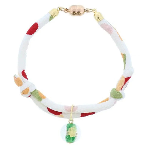 Add.Mate Japanese-Style Cat Collar With Glass Ball White 6.7–11"
