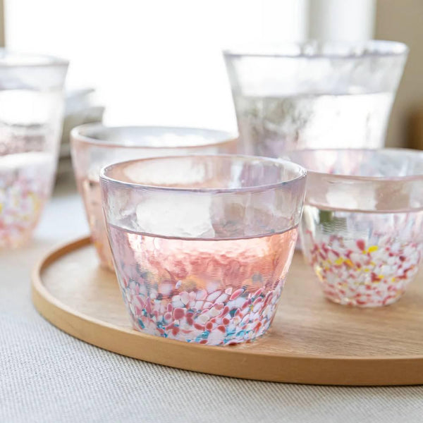 Aderia Handmade Sakura Design Drinking Glasses 190ml (Pair Set)