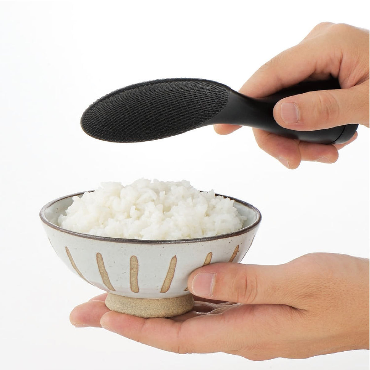 Akebono Black Shamoji Self Standing Non-Stick Rice Paddle