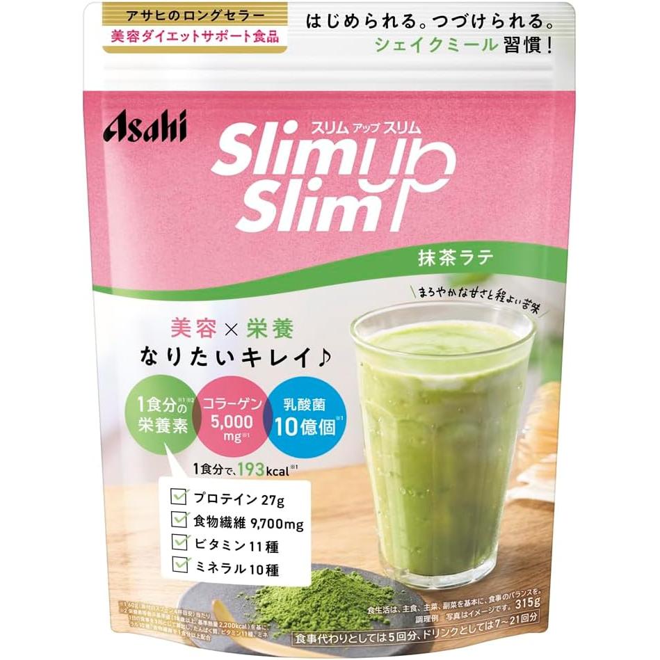 Asahi Slim Up Slim Meal Replacement Shakes Matcha Latte Flavor 11.11oz