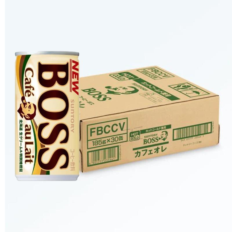Boss Café Au Lait Coffee With Milk Canned Coffee 185g (Box of 30 Cans)