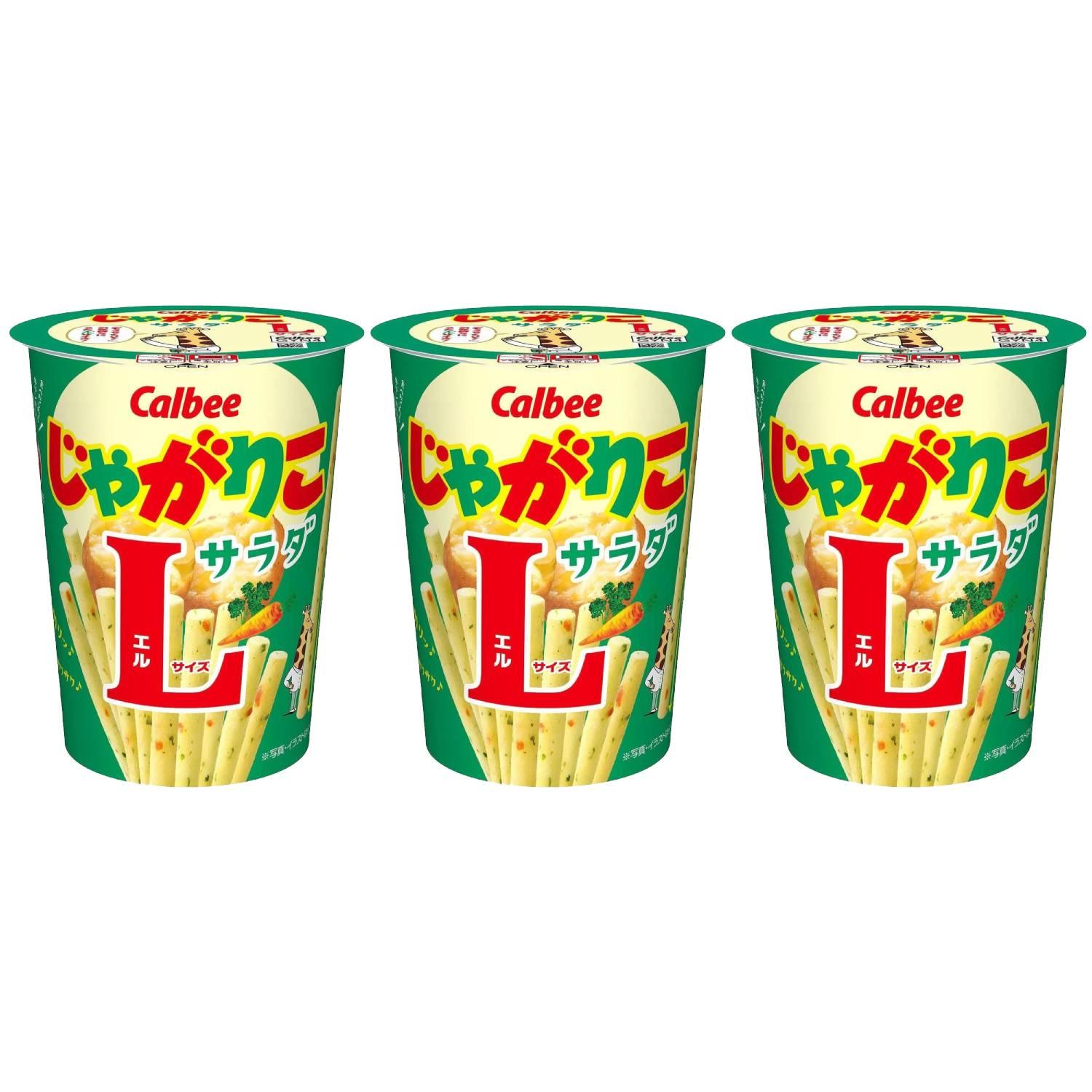 Calbee Jagarico Potato Sticks Snack Salad Flavor Large (Pack of 3 Cups