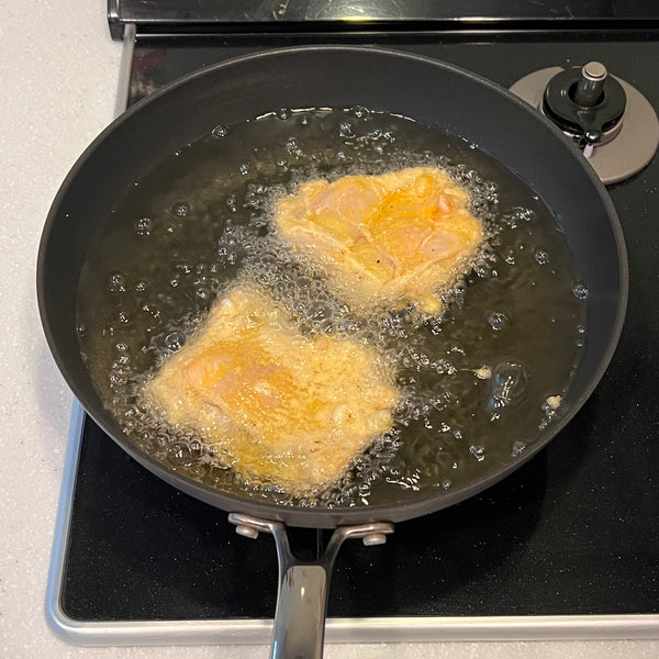 frying the chicken