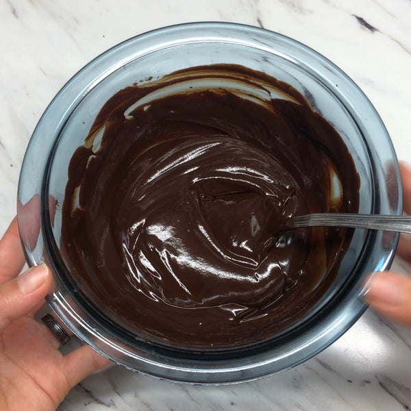 melted chocolate mixture, after being microwaved