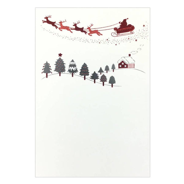 Christmas Themed Postcard Foil Stamped Santa Design
