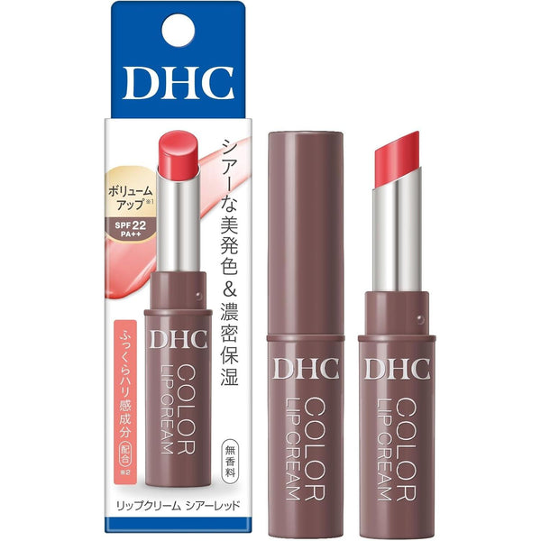 DHC Color Lip Cream Moisturizing Lip Balm Sheer Red SPF22 0.05oz