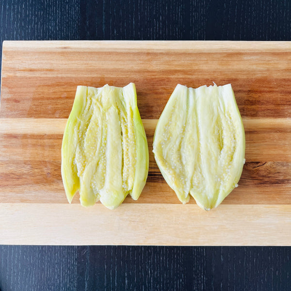 flattened eggplants that look like unagi