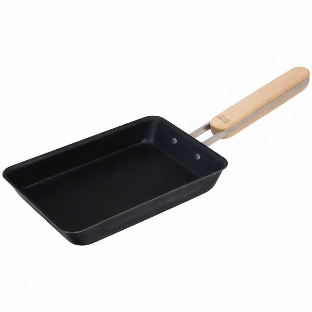 Enzo Carbon Steel Egg Roll Pan Tamagoyaki Pan with Wood Handle 4.7x7.4