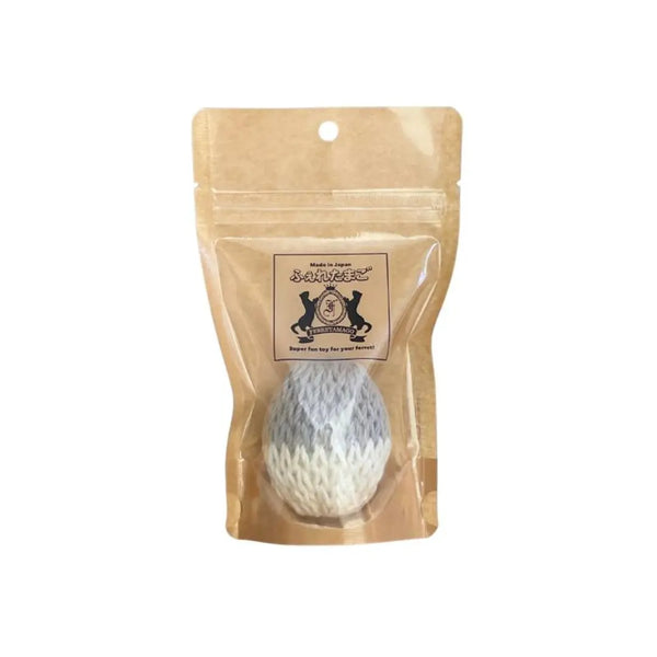 Ferretamago Egg Shaped Toy Cotton Ball for Ferrets Gray White 2.8"