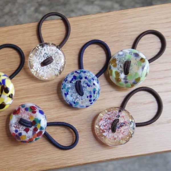 Hair Drop Handmade Glass Bead Hair Tie Nightingale Green Glass