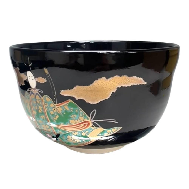 Houkouen Handmade Chawan Black Ningyo Doll Design Matcha Cup Japanese ...