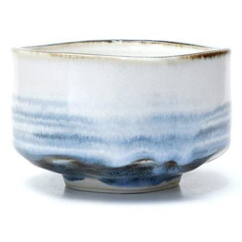 Haze Design Houkouen Handmade Mino Ware Chawan Matcha Cup Blue Haze Design Tea Bowl