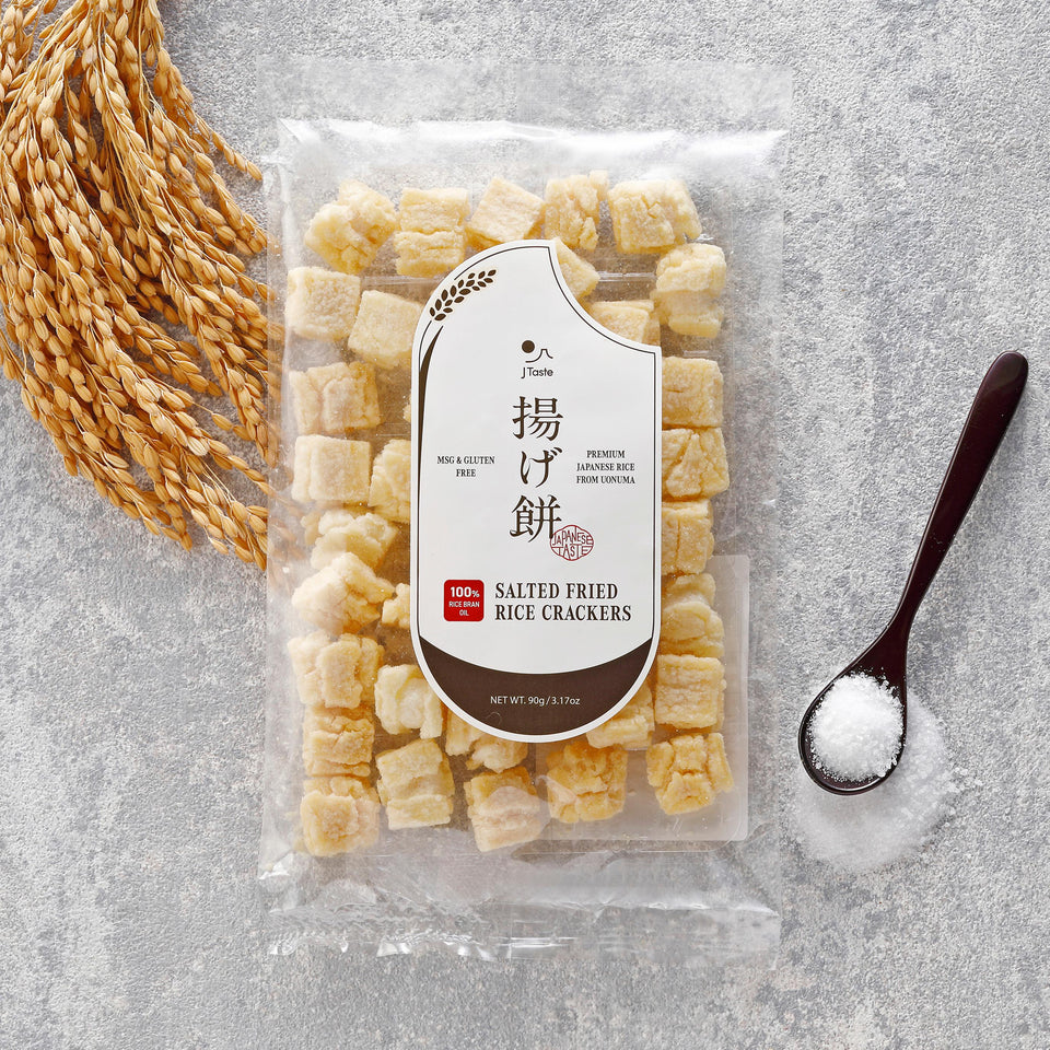 J Taste Agemochi Salted Gluten-Free Japanese Rice Crackers 90g