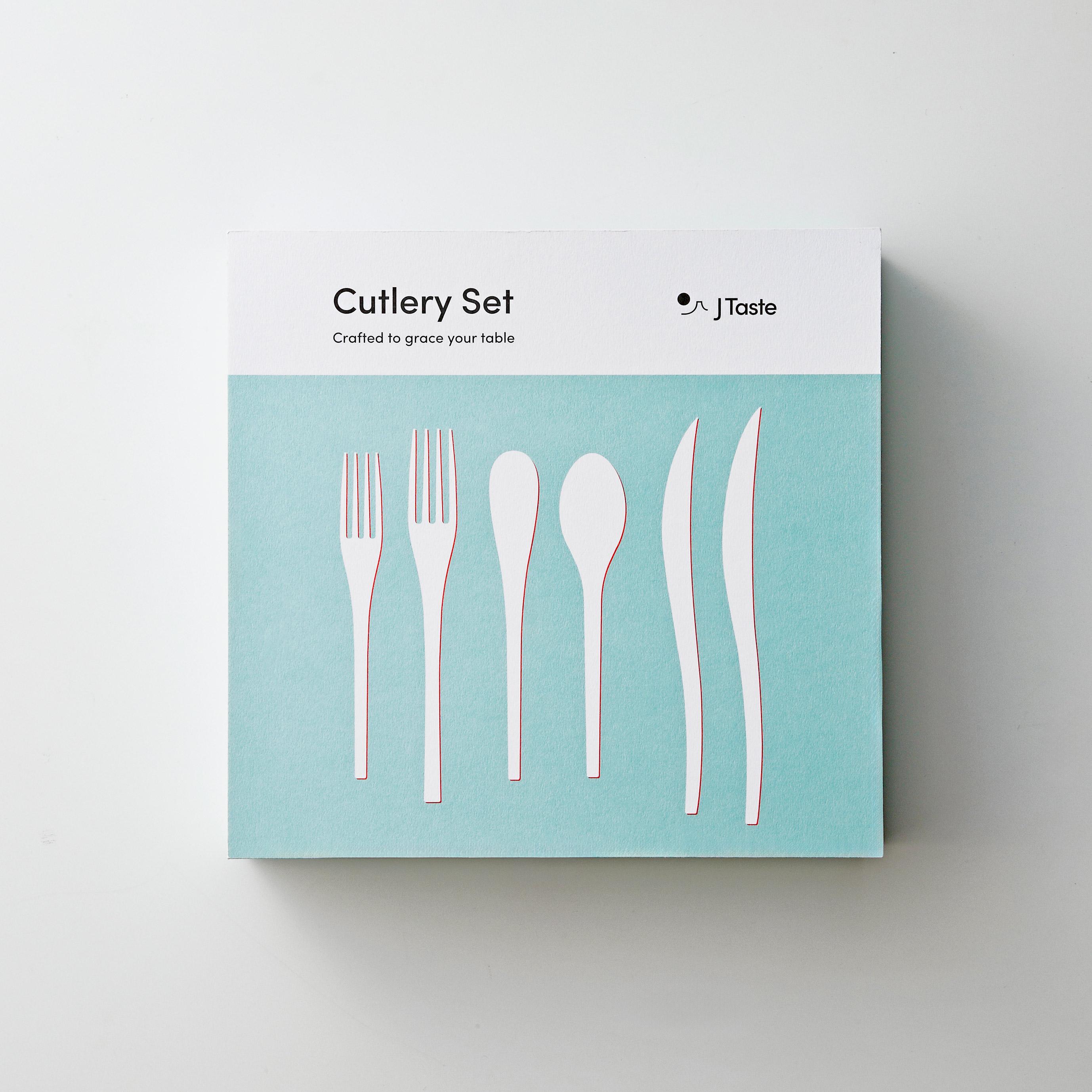 J Taste Sleek Stainless Steel Flatware Set (6 Types) 24 Pieces