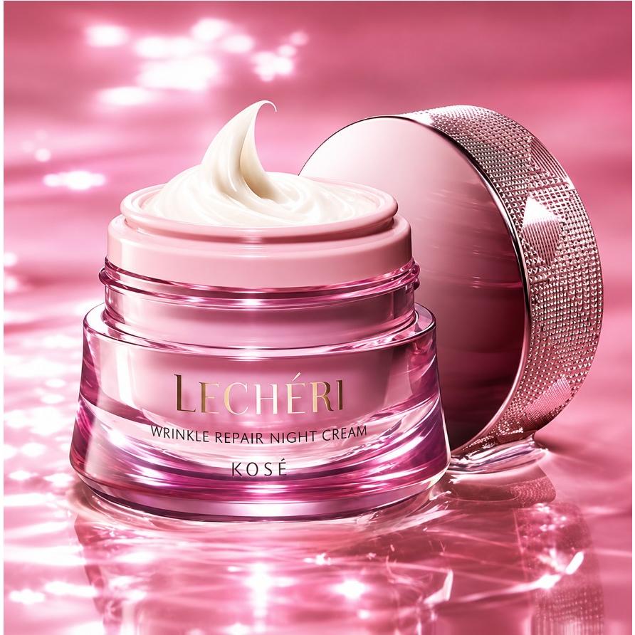 Kosé Lecheri Wrinkle Repair Night Cream for Plump Firm Skin 1.4oz