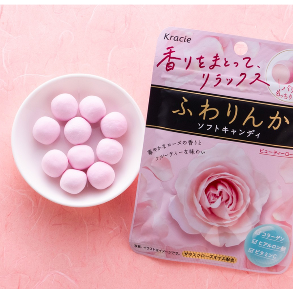 Kracie Fuwarinka Beauty Soft Candy Fruity Rose Flavor (Pack of 10), Japanese Taste