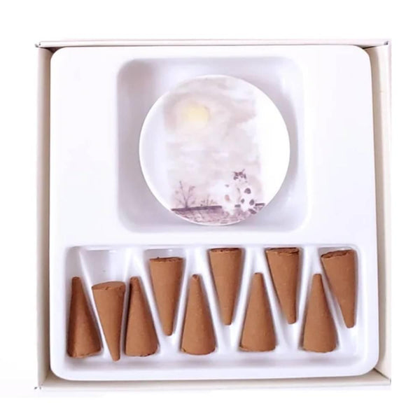 Late Autumn Scent Incense Cones Set With Burner (10 Cones)