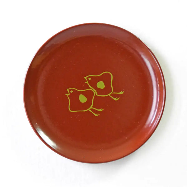 Mamezara Lacquered Small Plate Cute Animal Design