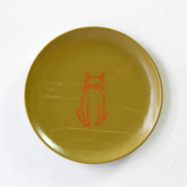 Mamezara Lacquered Small Plate Cute Animal Design