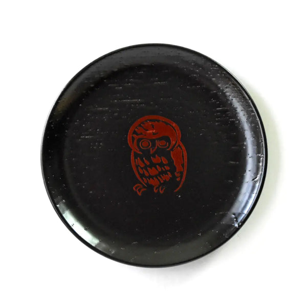 Mamezara Lacquered Small Plate Cute Animal Design