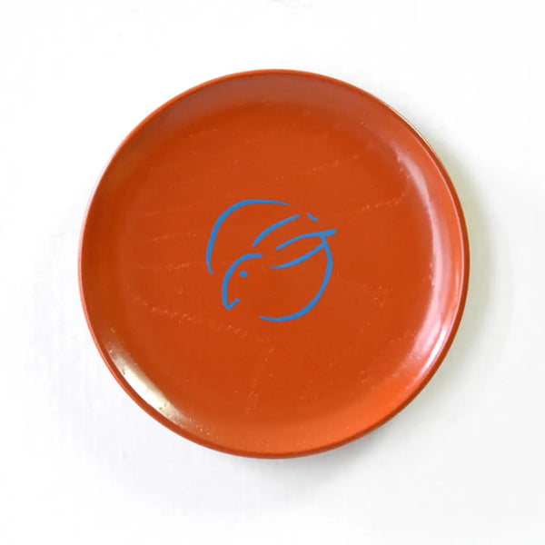 Mamezara Lacquered Small Plate Cute Animal Design