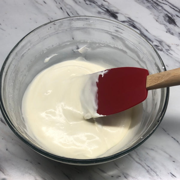 mixing everything together with a spatula