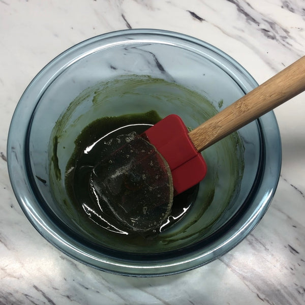 adding the gelatin to the matcha mixture