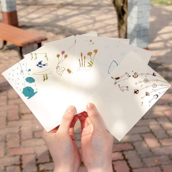 May Seasonal Foil Stamped Postcard Swallow Design