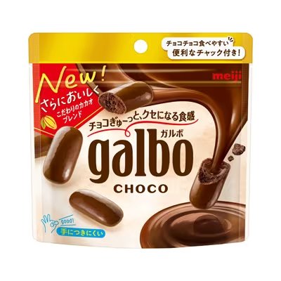 ｇａｌｂｏ⭐︎!!+4珠 Meiji Galbo Chocolate Covered Cookie Chunks Snack 59g