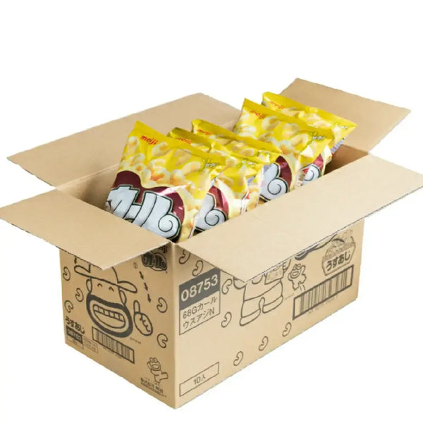 Meiji Karl Light Salted Corn Puff Curls Snack (Box of 10 Bags)