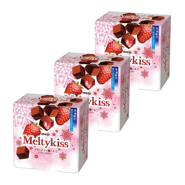 Meltykiss Strawberry Soft Melting Choco Strawberry Cubes 53g (Pack of