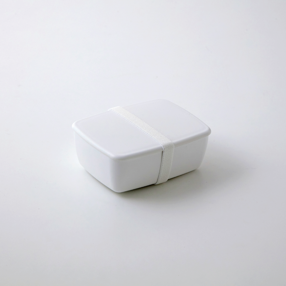 Minimalist White Microwaveable Bento Lunch Box Big Capacity 600ml