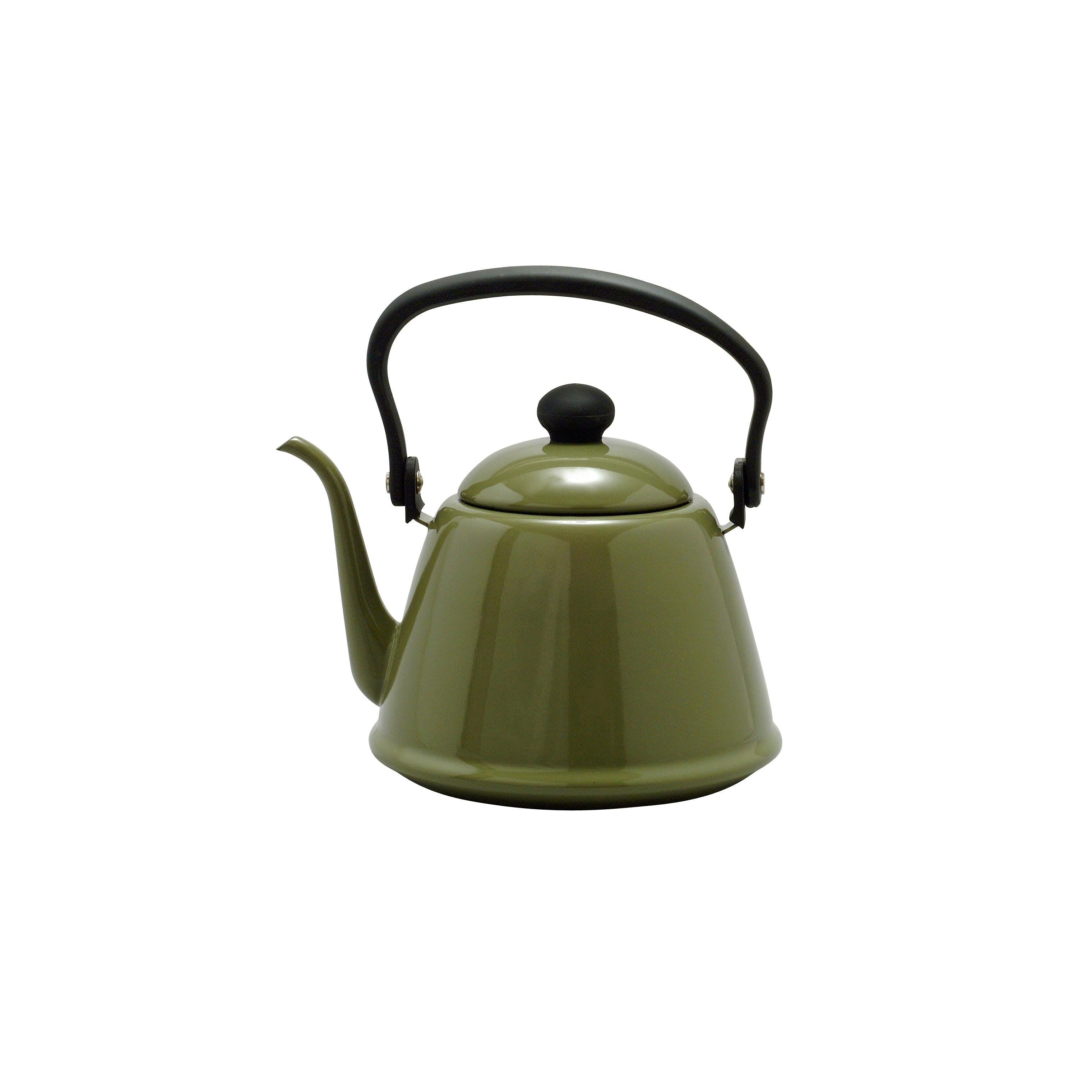 Noda Horo Drip Kettle II Japanese Enamel Gooseneck Kettle Olive DK