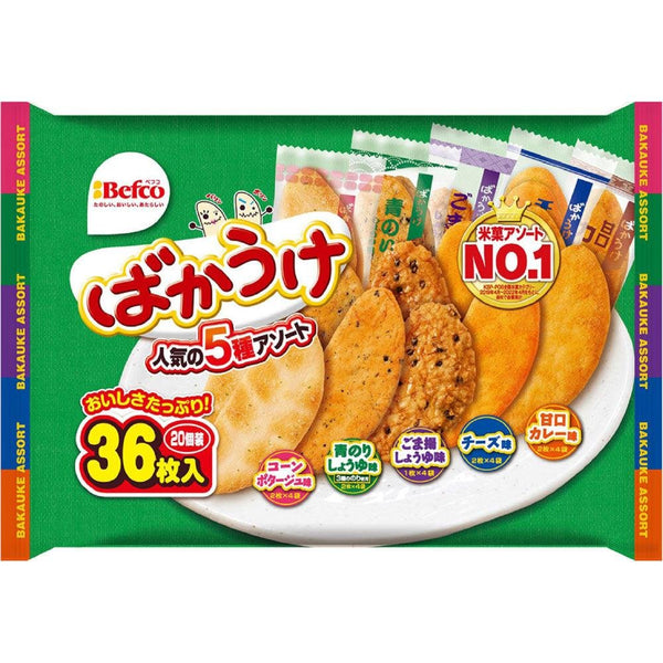P-1-BFCO-BAKSEN-1-Befco Bakauke Senbei Rice Crackers 5 Flavors Assortment 36 Pieces.jpg