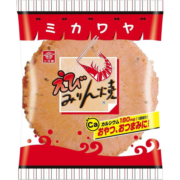 P-1-MKWA-EBIMYK-1:3-Mikawaya Ebi Mirinyaki Japanese Old Fashioned Shrimp Crackers 7 Pieces (Pack of 3).jpg