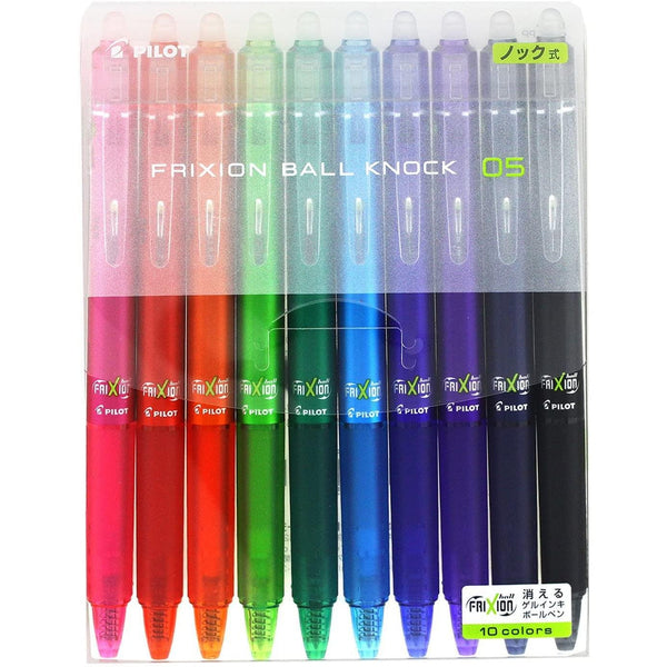 P-1-PLOT-KNKPEN-LFBK230EF10C-Pilot Frixion Ball Knock Erasable Gel Ink Pens 10 Colors 0.jpg