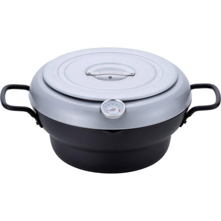 Wahei Induction Iron Deep Fryer Pot With Lid And Oil Drain Rack 9.4
