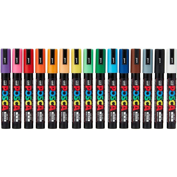 P-2-MTBI-PSCMRK-PC5M15C-Mitsubishi Uni Posca Paint Marker Set 15 Colors PC-5M 15C.jpg
