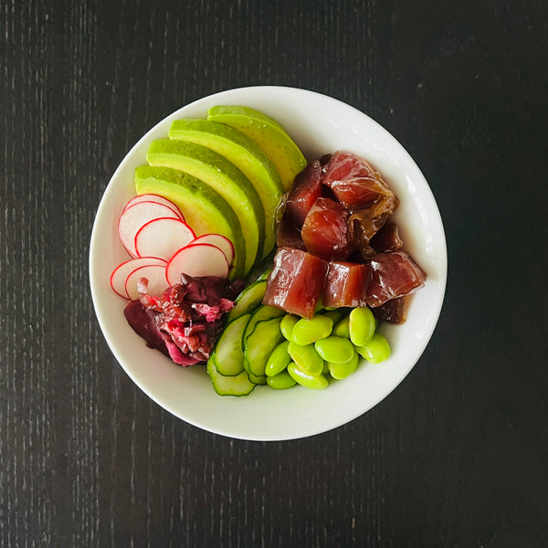 plating the poke bowl