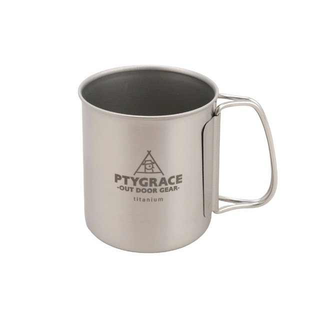 Ptygrace Folding Handle Compact Titanium Coffee Mug For Camping