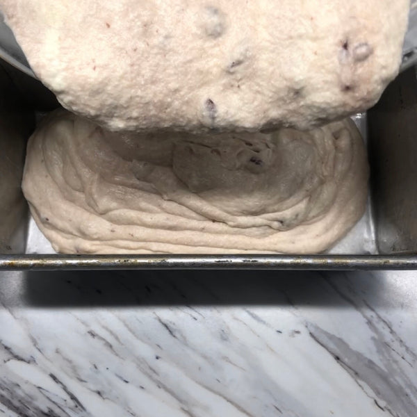 transferring the red bean ice cream into a container