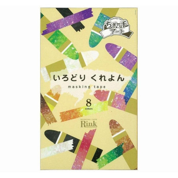 Rinrei Rink Masking Tape Colorful Craft Washi Tape 8 Colors