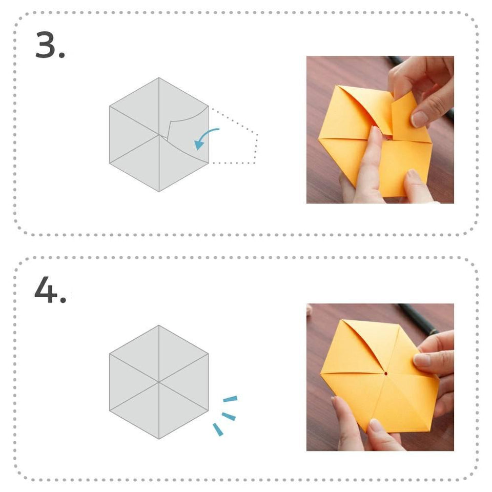 Origami Message Pattern Rokkaku Origami Message Card With Envelope Cute Chihuahua Design