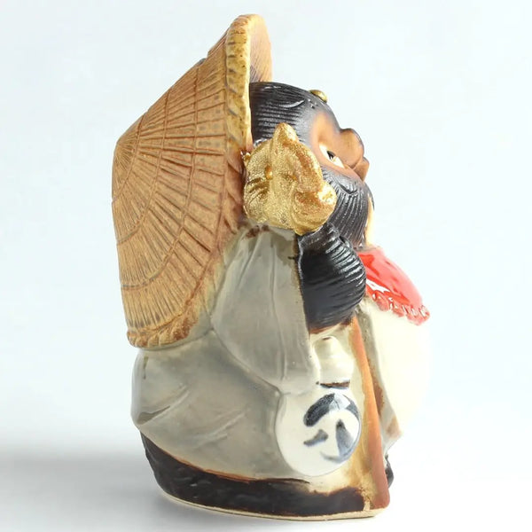 Shigaraki Ware Handmade Ceramic Tanuki Figurine Raccoon Dog Coin Bank 185mm