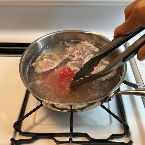 blanching the beef