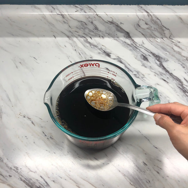 removing bubbles from the coffee jelly