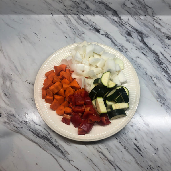 cut up veggies