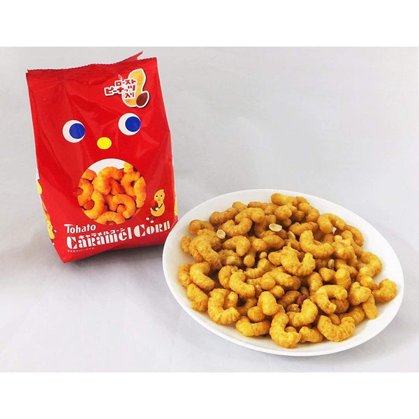 Tohato Caramel Corn Puffs Original Flavor 70g (Box of 12 Bags)