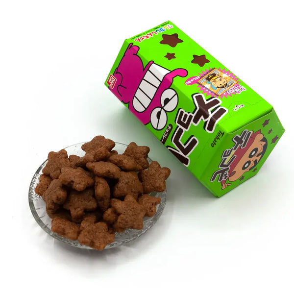 Tohato Chocobi Star Shaped Chocolate Corn Puff Snack + Shin-Chan Stick