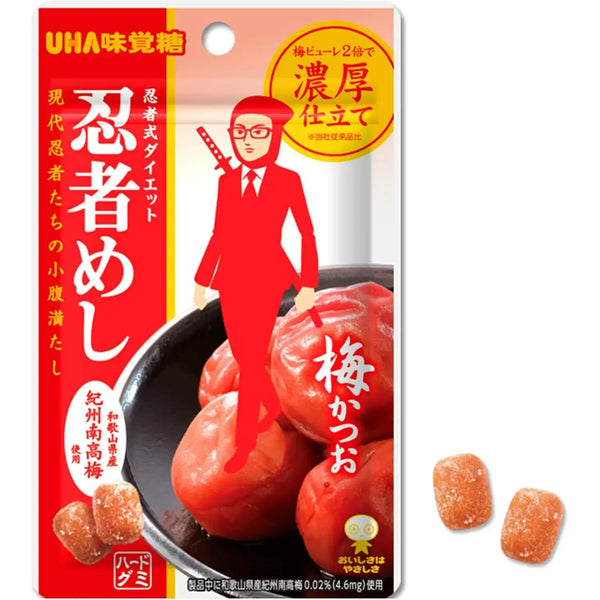 UHA Mikakuto Ninja Meshi Ume Katsuo Japanese Plum Bonito Candy 20g x 10 Bags